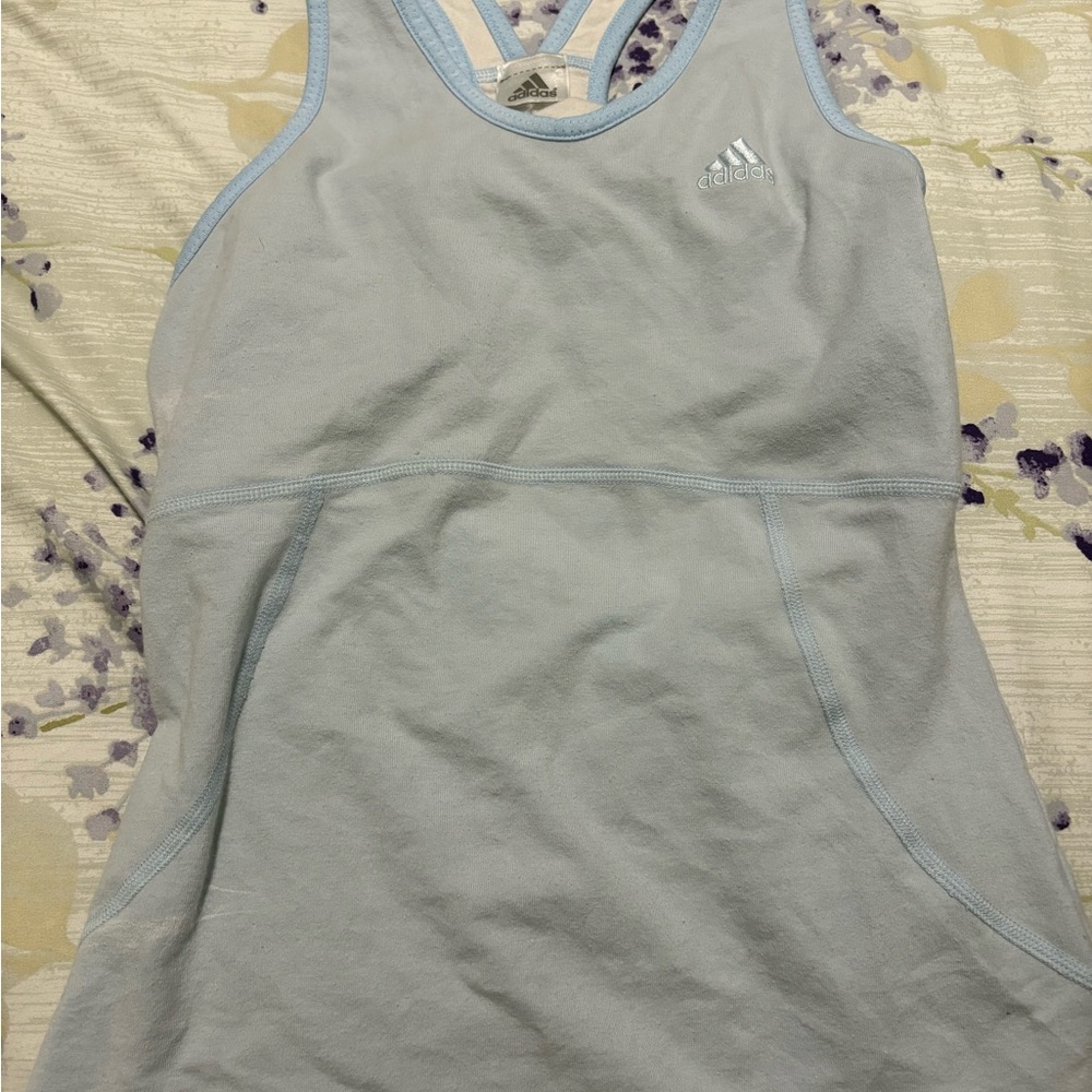 adidas Pale Blue Racerback Sport Tank